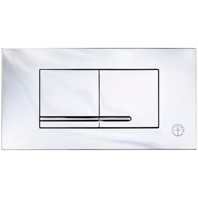 Gustavsberg Triomont XT toptryk i blank krom, fremstillet af plast med dobbeltskyl-funktion til topmontering.