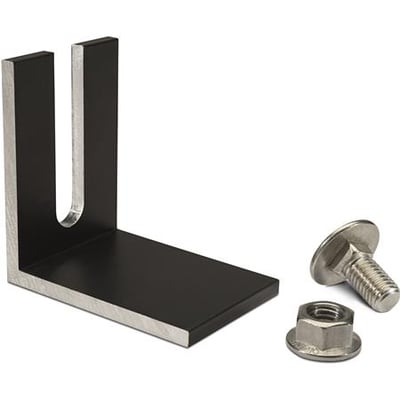 Novotegra modul slipguard i sort aluminium med en bolt og møtrik ved siden af på hvid baggrund.