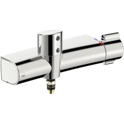 Oras Clinica håndvaskarmatur i krom med vægmontering, berøringsfri betjening og Bluetooth-funktion.