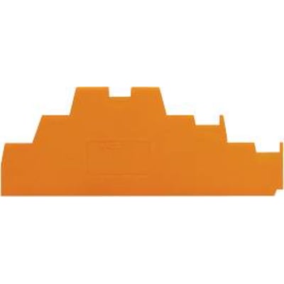 Wago ende- og mellemplade 2,5Q i orange farve, med en tykkelse på 1,1 mm til brug med Wago 280-339.