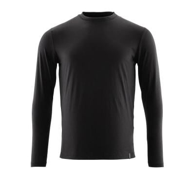 Mascot Prowash t-shirt i dyb sort med lange ærmer, rund hals og moderne pasform, fremstillet af bomuld og polyester.