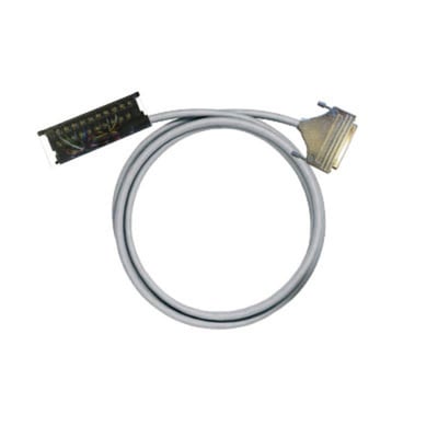 Weidmüller PLC-wire LiYCY-kabel på 3 meter med 0,25 mm² leder, oprullet med stikforbindelser i begge ender.