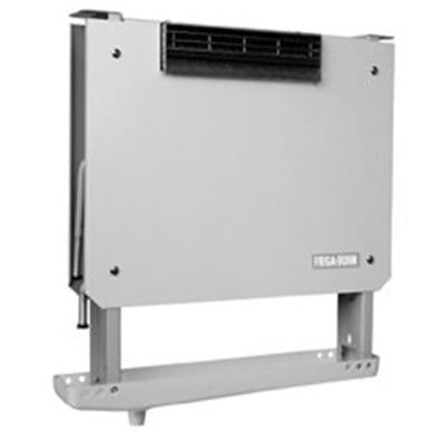 FRIGA BOHN EVB C1 HFC vitrinefordamper med gråt kabinet, ventilationsrist øverst og monteringsbeslag.