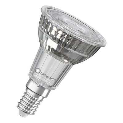 Osram Ledvance LED PAR16 3,7W lyskilde med E14 sokkel og klar glasfront, vist isoleret på hvid baggrund.
