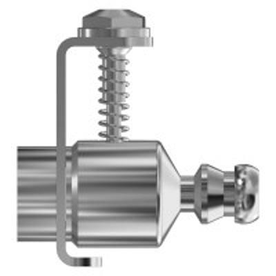 Keofitt 800086 Quick Coupling, W9 til M4 adapter i metal med synlig fjeder og skrue.