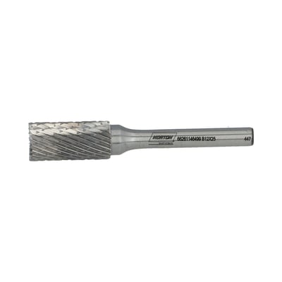 Norton BDX-hårdmetalfræser i form B med cylindrisk fræsehoved og skaft, 12 x 25 x 70 mm.