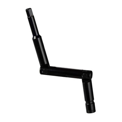 Schneider Electric svinghåndtag til MTZ1 chassis, fremstillet af sort metal med en foldbar arm og en sekskantet ende.