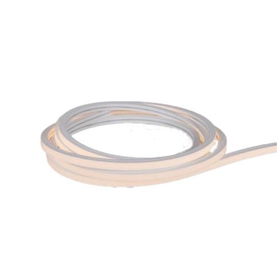 30 meter 24V LED strip med neon top og IP67-klassificering, 3000K varm hvid, rullet sammen på hvid baggrund.