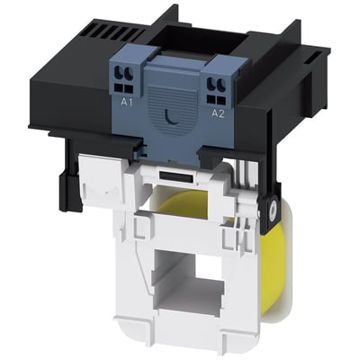 Siemens udtagelig spole S6 AC/DC til 380-420 V UC, med fjederterminal og mærkning A1 og A2.