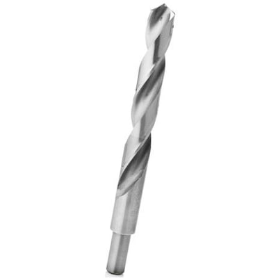 Nærbillede af Thürmer 17.5mm HSS spiralbor, viser den slebne overflade og neddrejede hals på 13mm.