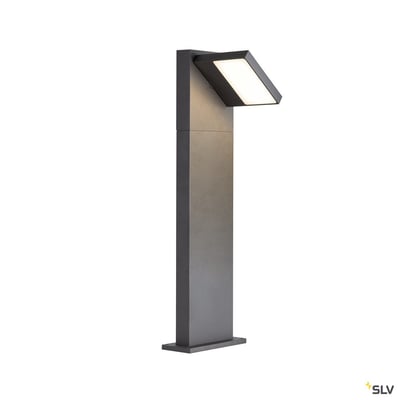 SLV ABRIDOR POLE 60 LED bedlampe i antracit med rektangulær lampefod og vinklet, lysende hoved.