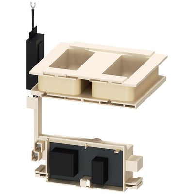 Siemens magnetspole til kontaktor 3TF6844-.C, 200-240VAC med indkoblingselektronik viser spoler og sorte komponenter på hvid baggrund.