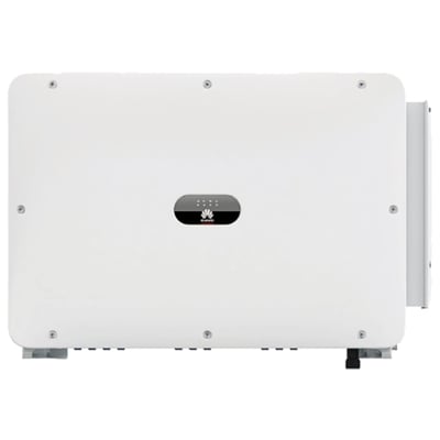 Huawei SUN2000-150K-MG0 (Pro) solcelleinverter med hvid, rektangulær front og synligt beslag i siden.
