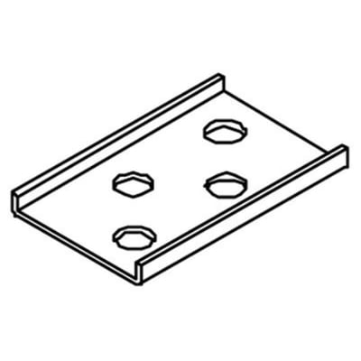 Cubic spændestykke for S7000, model 0767-0000, med fem udskæringer på en metalplade med kanter.