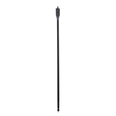 Sort Ironside spadebor til træ med bredt skær og langt skaft, 18 x 400 mm med 1/4″ sekskantet skaft.