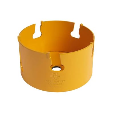 Ironside universalhulsav i HM på 127 mm med gul, cylindrisk savkrans og åbninger langs kanten.