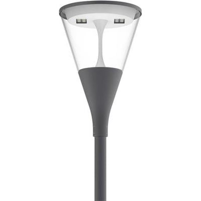 Geissel Noa Park udendørslampe i antracit, 18W, 4000K, med klar skærm og DALI-dæmpning.