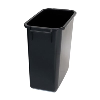 Sort affaldsbeholder Patricia i plast med åben top og firkantet form, en rummelig model på 60 liter.