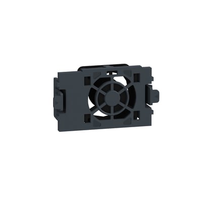 Schneider Electric ventilator fan S7 31H, et gråt plastmodul med en integreret ventilator på hvid baggrund.