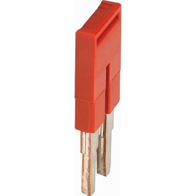 Schneider Electric 2-polet lask til push-in tilslutning af 2,5mm² ledere i klar rød farve med metalterminaler.