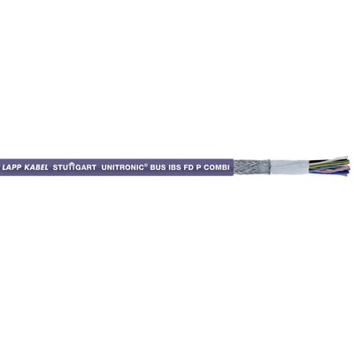 Lapp Unitronic Bus IBS FD P Combi A fleksibelt kabel med 3X2X0,25+3X1 konfiguration, viste indre kerner og metalflet.
