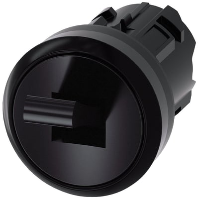 Siemens Sirius ACT omskifter i sort plastik, 22 mm diameter med omskifterfunktion og et moderne rundt design.
