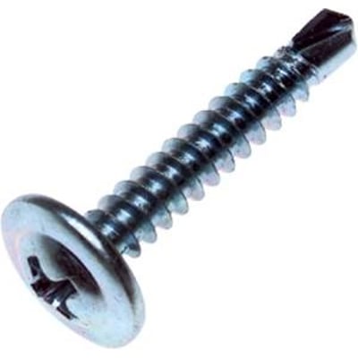 Elforzinket profilskrue på 4,2 x 30 mm med fladt hoved med krave, Phillips-kærv og synlig borspids.