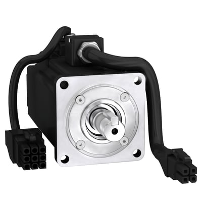 Schneider Electric servomotor BCH 60mm, 400W med not, korte kabler og stik. Kraftfuld motor til præcisionsanvendelser.