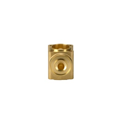 Danfoss ventilhus til ekspansionsventil TE 12 Valve Body FS 067b4026, fremstillet af messing, set forfra.