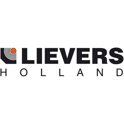 Lievers Holland logo med orange cirkel og hvide koncentriske ringe ved siden af sort tekst.