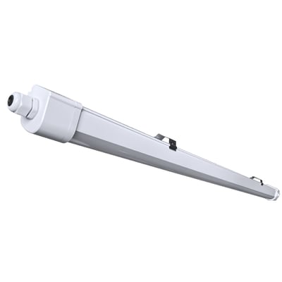 Dense Pro LED armatur på 1200 mm i hvid, med 40W effekt og IP65 klassificering for robusthed.