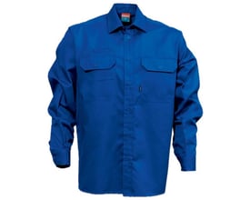 Kansas kongeblå skjorte i 100% bomuld med lange ærmer, to brystlommer og integreret blyantlomme.