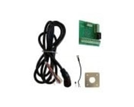 NBE 8-12PIN PTC-NTC motorprintkit med grønt printkort, kabel, adaptorplade og temperaturfølere.
