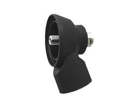 Eibenstock støvsugerstuds adapter fra M18 udvendigt til M16 udvendigt gevind, fremstillet i sort plast med en metal-indsats.