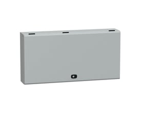 Schneider Electric Spacial S3DB skab i grå RAL 7035 med dimensionerne H400 x B800 x D150 mm, ideelt til vægmontering af udstyr med terminaler.