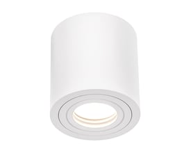 SpectrumLED CHLOE GU10 er en rund, hvid lampe med åben lyskildeåbning, IP65 og uden lyskilde.