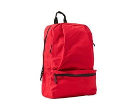 ID Identity rygsæk i slidstærkt, rødt ripstop materiale med stort hovedrum og flere frontlommer med lynlås.