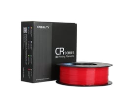 Rød Creality CR-PETG-filament på spole foran den sorte emballage, til 3D-print med 1,75 mm diameter og 1 kg.