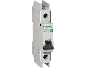 Schneider Electric C60BP-automatsikring med én pol, C-kurve og 40 A, set skråt forfra med sort betjeningsgreb.