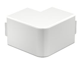 OBO WDK udvendigt hjørne til kabelkanal på 60x60mm i perlehvid plast med synlige clips på siderne.