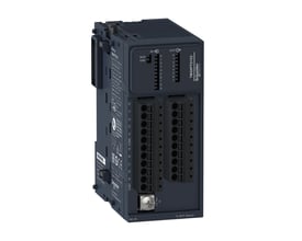 Schneider Electric Tm3-modul Ekspert 2 HSC + Event med 10 digitale indgange og 8 udgange på hvid baggrund.