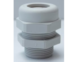 Schlemmer M25-forskruning i grå polyamid med sekskantede flader og gevind, til Multi G og kabler på 11,5-18 mm.