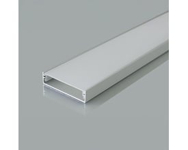 V-TAC Pro monteringssæt VT-71001 i sølvfarvet aluminium med en 2 meter lang, 40x10 mm profil og hvid diffuser.