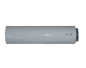 Vaillant forlængerrør i hvid, 2 meter langt med Ø80/125 mm diameter, klar til installation.