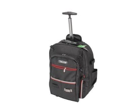 Tecos værktøjsrygsæk trolley i sort D600 nylon med 30L kapacitet og udtrækkeligt håndtag.