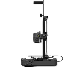 Sideprofil af Ender-3 V3 KE 3D printeren i sort, viser printerens ramme og printhoved.