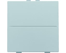 Niko trådløs tangent til 2-tryksafbryder i sterling design med to lyseblå clips på toppen og bunden.