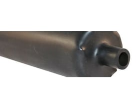 Sort, dobbeltvægget krympeslange af polyolefin med lim indvendigt, dimension 45/12 og længde 1,2 meter.