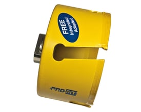 PRO-FIT 152 mm HM hulsav med integreret adapter og "FREE Integrated Adapter!" mærkat.