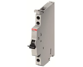 ABB Smissline hjælpekontakt med 1NO+1NC konfiguration, 9 mm bred, monteres på venstre side af S400 afbrydere.